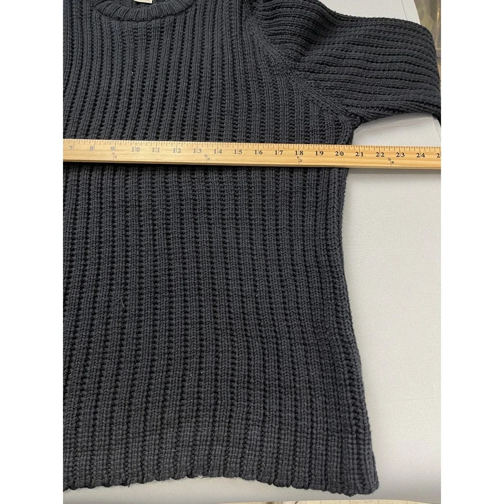 J Crew Mens Sweater XL Navy‎ Blue Fisherman Cotton Heavyweight Knit Nautical